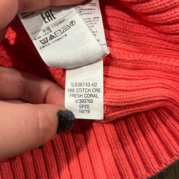 GAP Mix-Stitch Crew Neck Sweater Coral - Size M - Picture 7 of 10